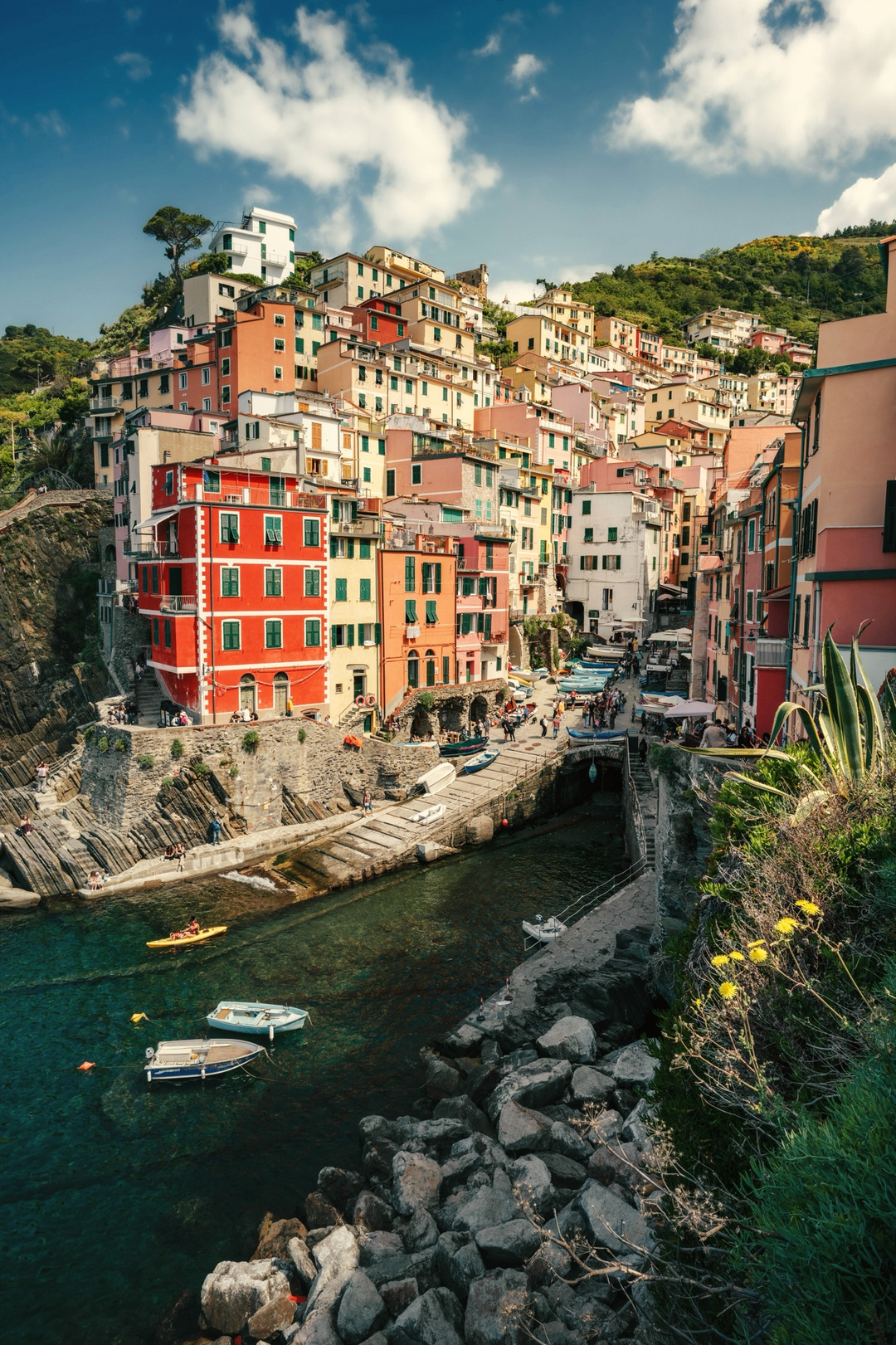 A colorful seaside village · Classic Negative