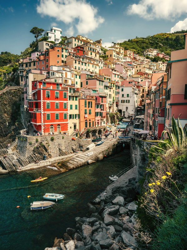 A colorful seaside village · Classic Negative